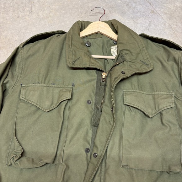 True Vintage OG107 1970s Cold Weather Coat Medium Long US Army M65 Green Vietnam - Picture 2 of 10